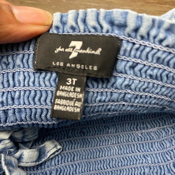 Denim Chambray Smocked Girls Dress Size 3T from 7For All Mankind also Angeles - Picture 5 of 5